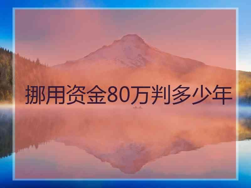 挪用资金80万判多少年