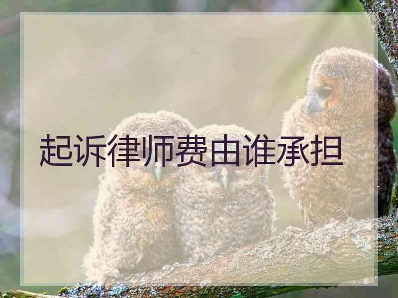 起诉律师费由谁承担