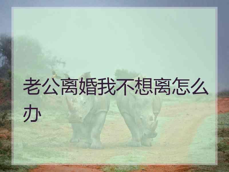 老公离婚我不想离怎么办