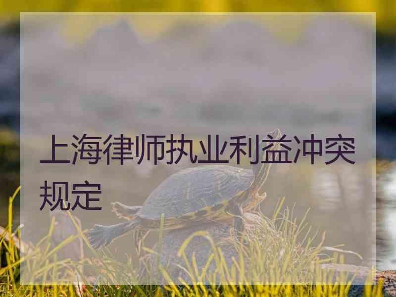 上海律师执业利益冲突规定