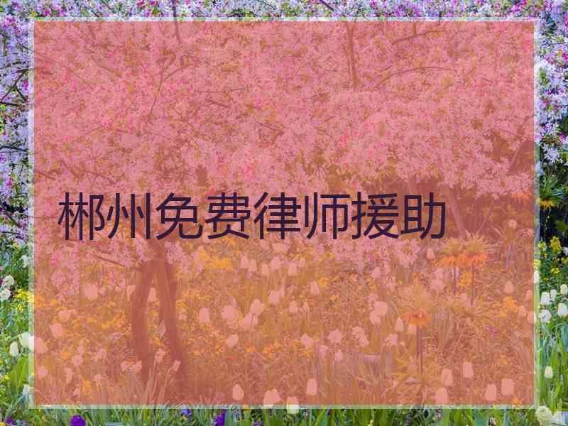 郴州免费律师援助