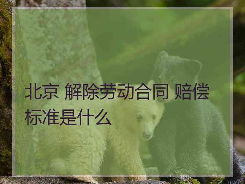 北京 解除劳动合同 赔偿标准是什么