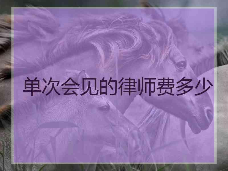 单次会见的律师费多少