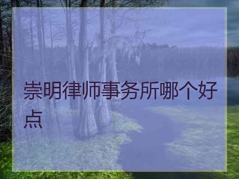 崇明律师事务所哪个好点