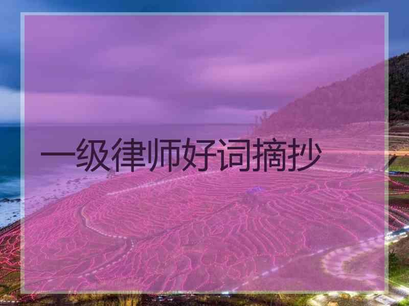 一级律师好词摘抄