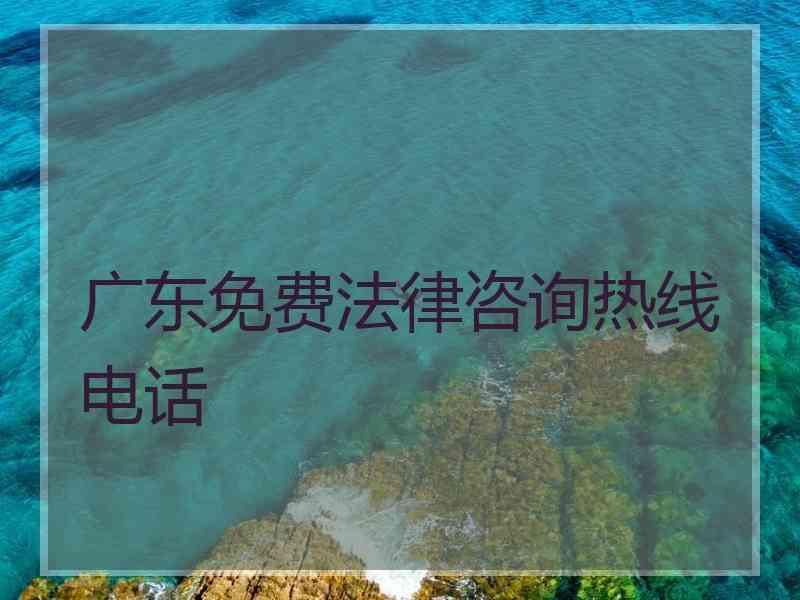广东免费法律咨询热线电话