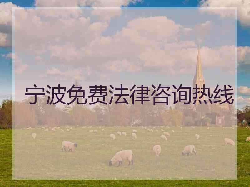 宁波免费法律咨询热线