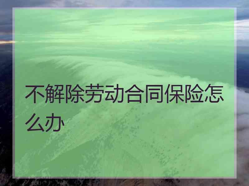 不解除劳动合同保险怎么办