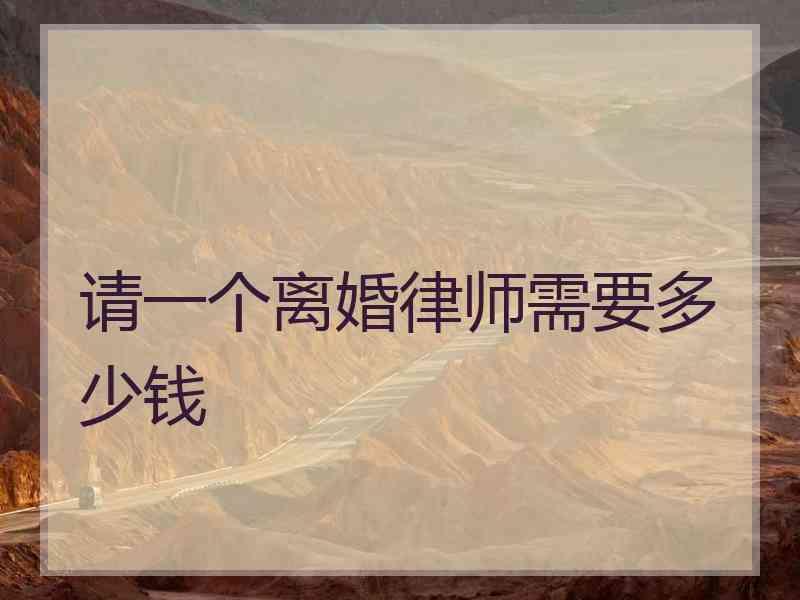 请一个离婚律师需要多少钱