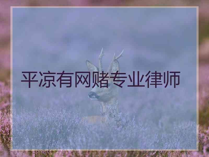 平凉有网赌专业律师