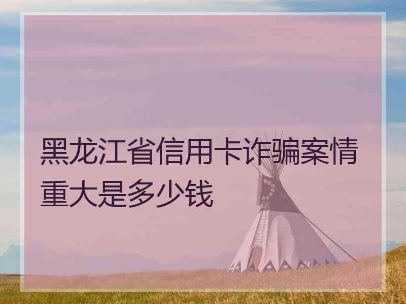 黑龙江省信用卡诈骗案情重大是多少钱