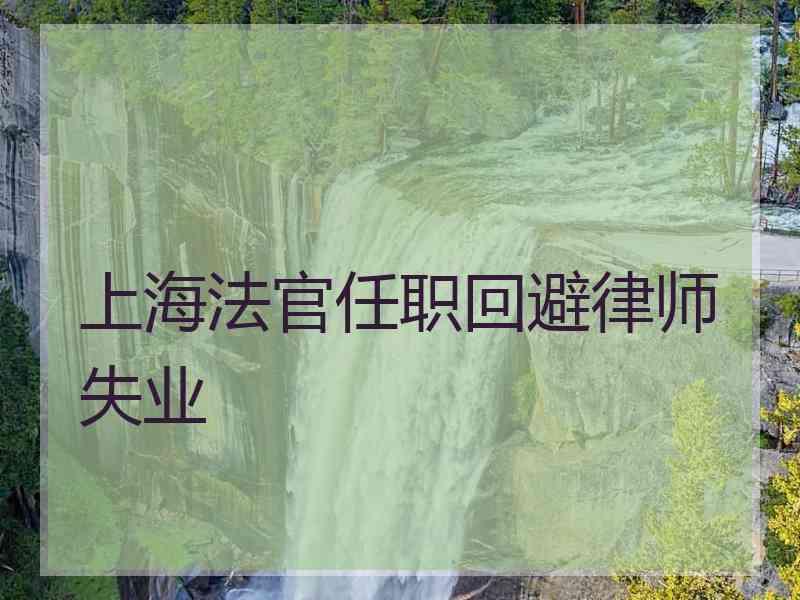 上海法官任职回避律师失业