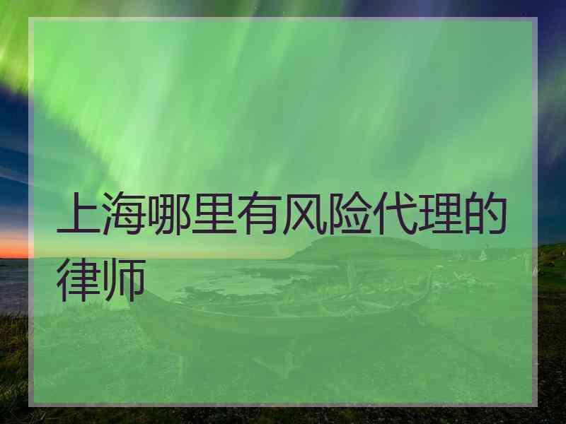 上海哪里有风险代理的律师