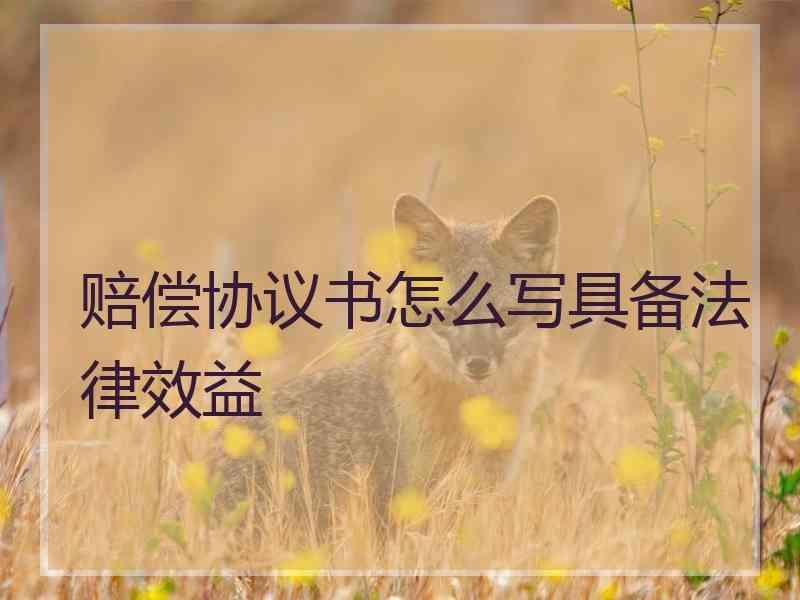 赔偿协议书怎么写具备法律效益