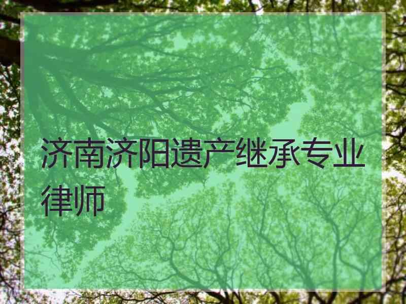 济南济阳遗产继承专业律师