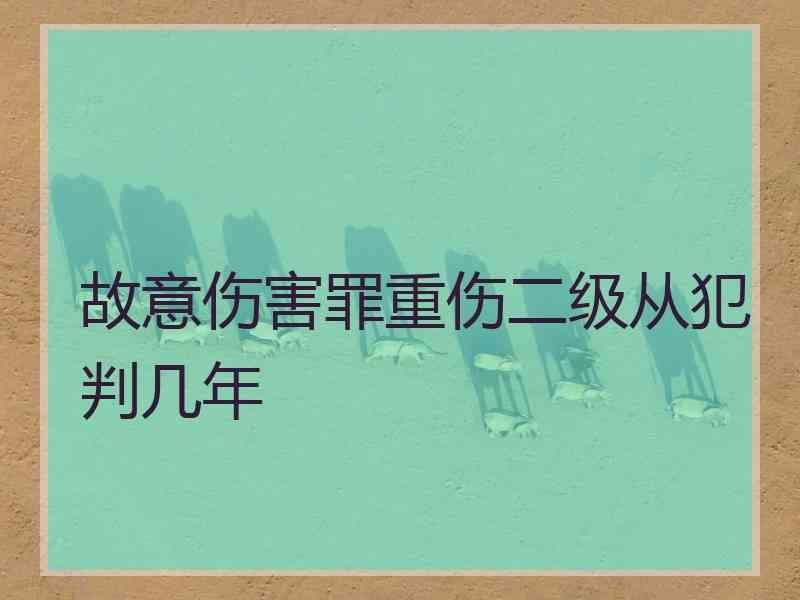 故意伤害罪重伤二级从犯判几年