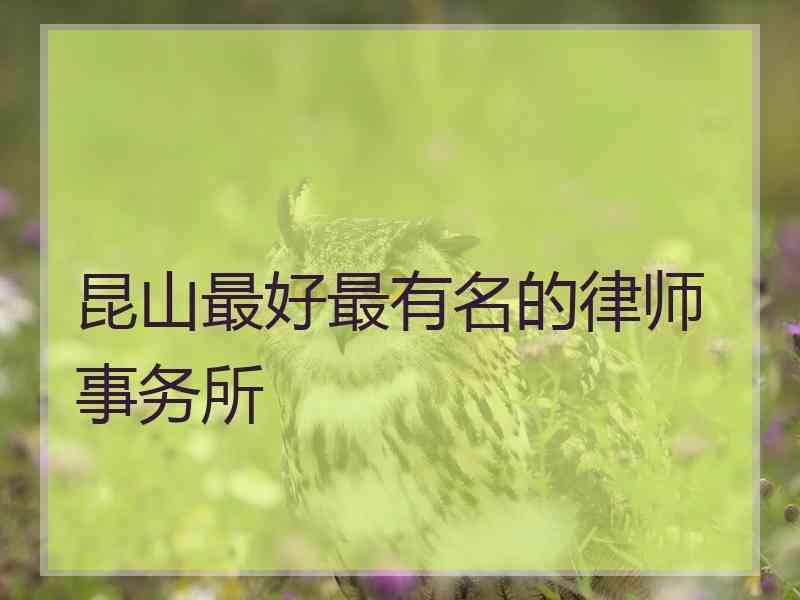 昆山最好最有名的律师事务所