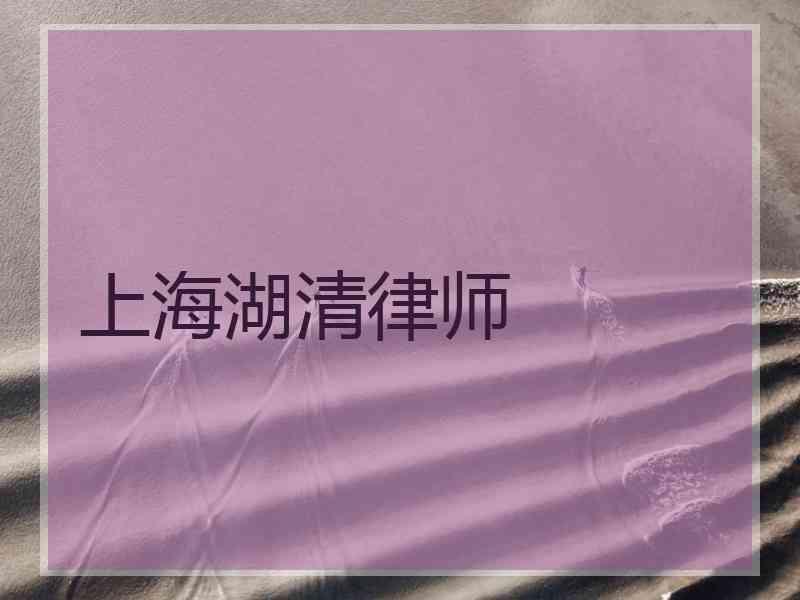 上海湖清律师
