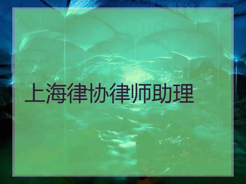 上海律协律师助理