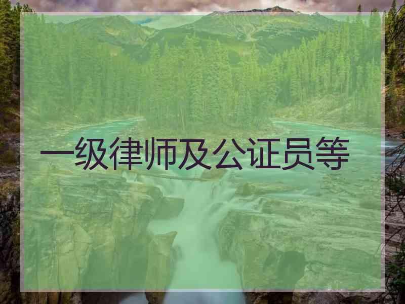 一级律师及公证员等