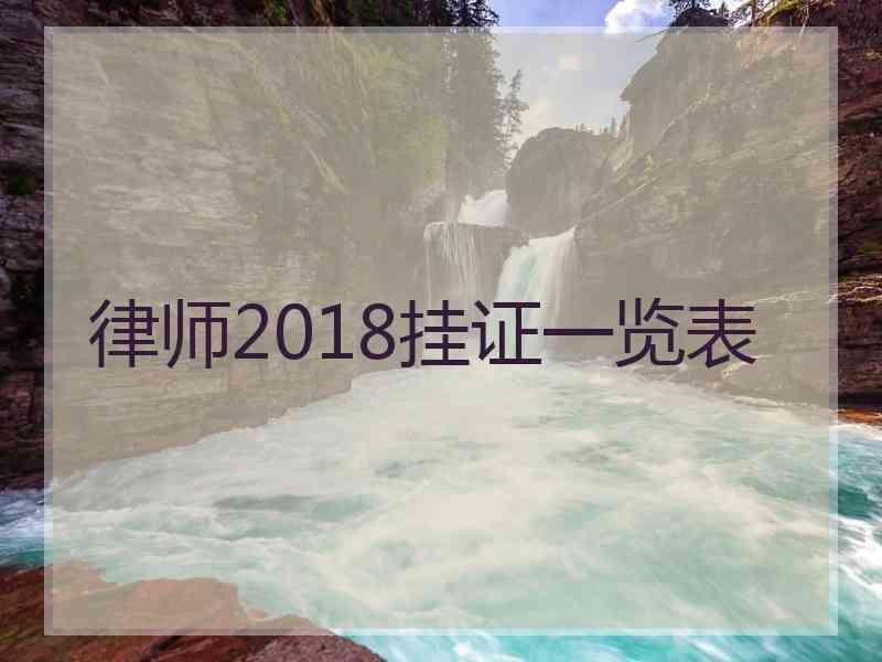 律师2018挂证一览表