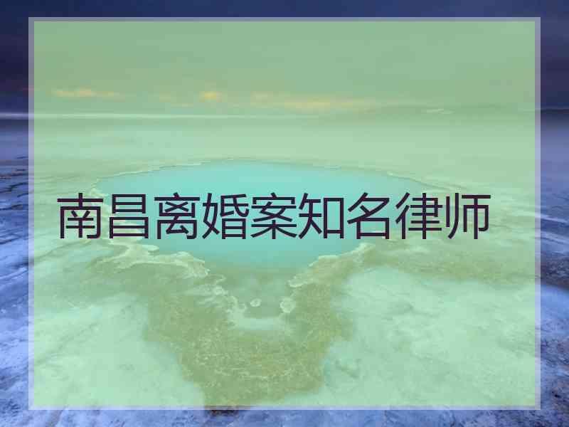 南昌离婚案知名律师