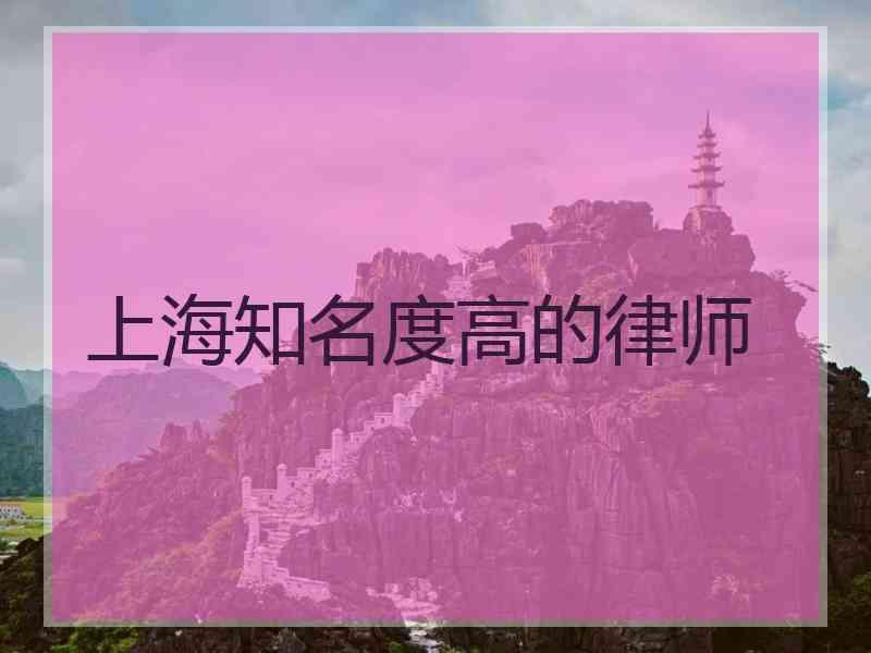 上海知名度高的律师