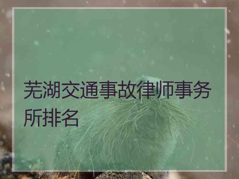 芜湖交通事故律师事务所排名