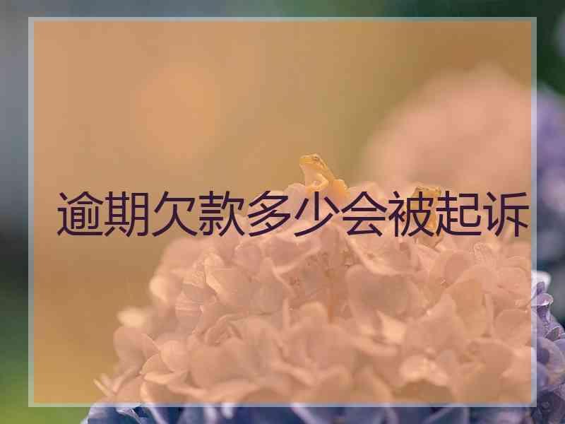 逾期欠款多少会被起诉