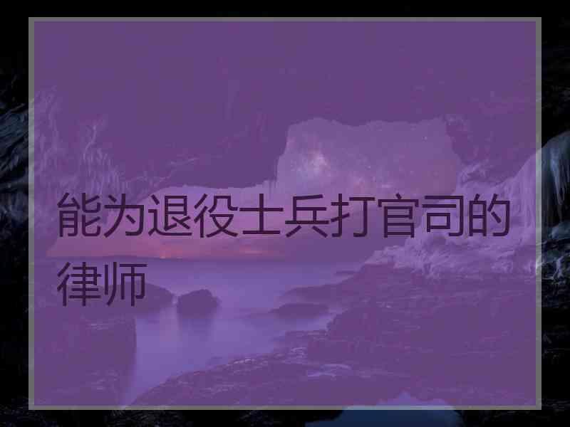 能为退役士兵打官司的律师