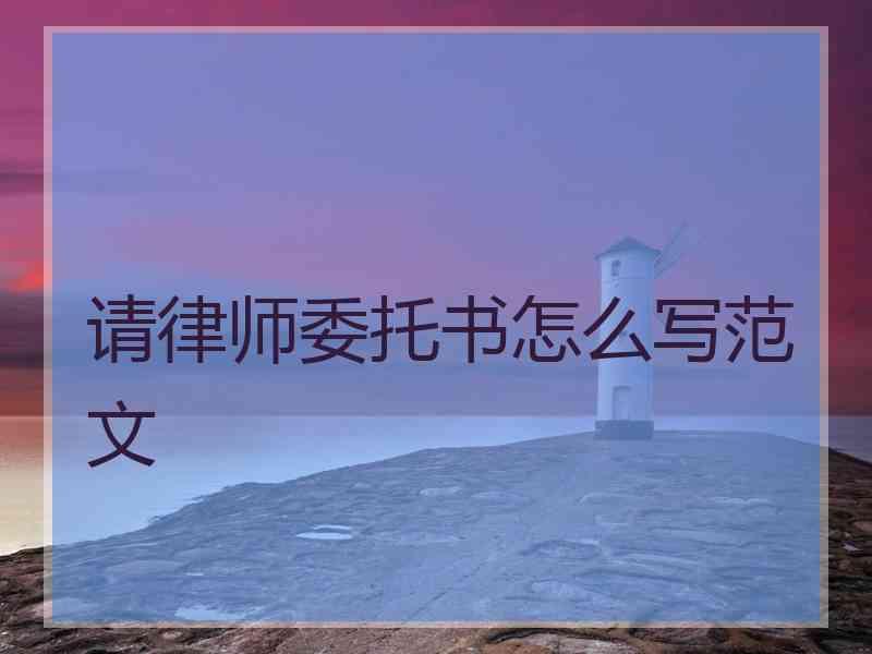 请律师委托书怎么写范文