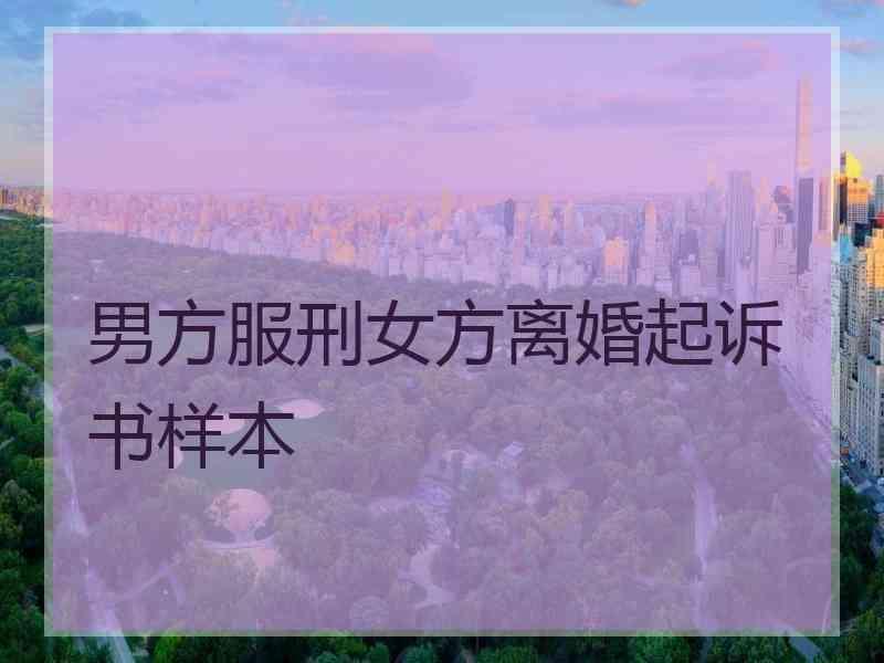 男方服刑女方离婚起诉书样本