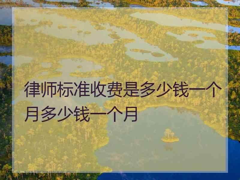 律师标准收费是多少钱一个月多少钱一个月