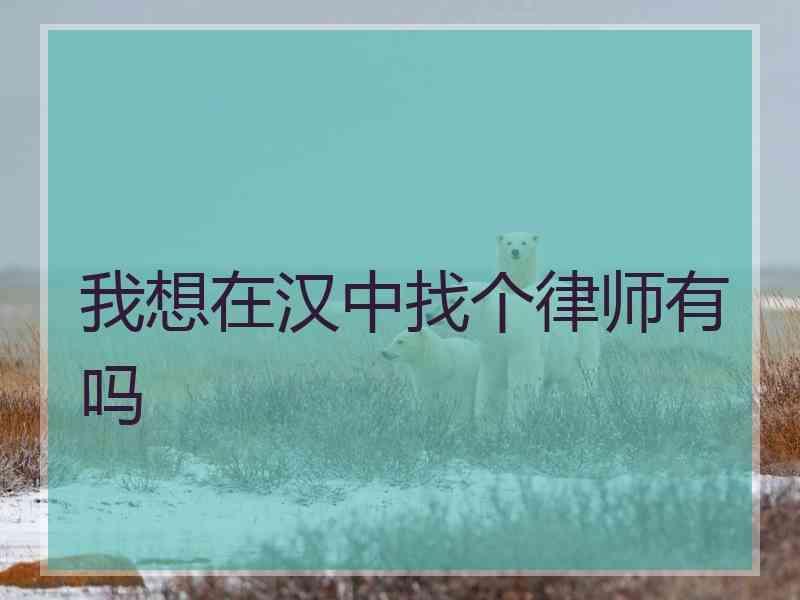 我想在汉中找个律师有吗