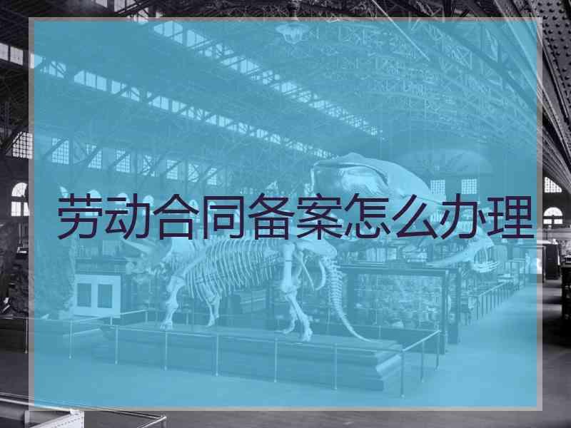 劳动合同备案怎么办理