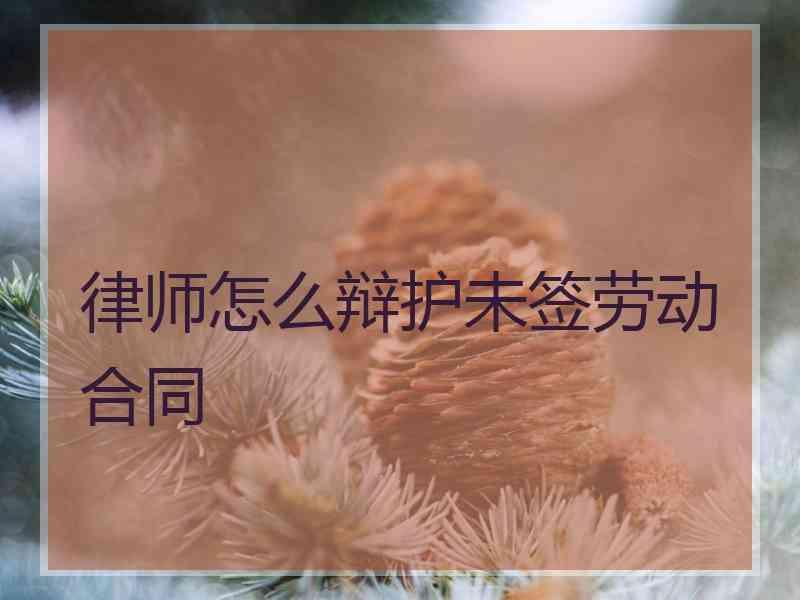 律师怎么辩护未签劳动合同