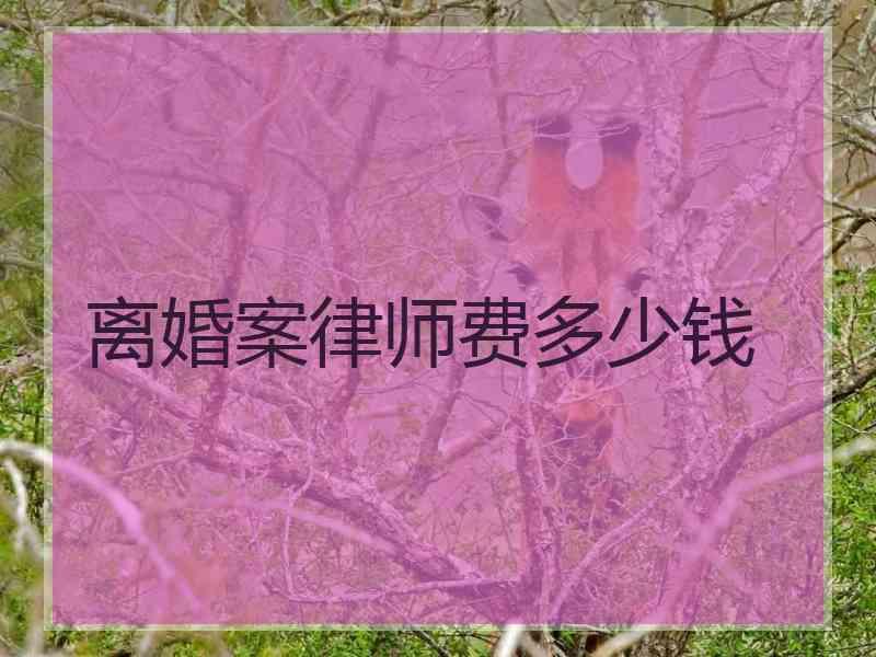 离婚案律师费多少钱