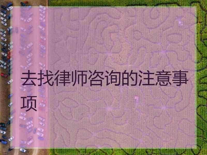 去找律师咨询的注意事项