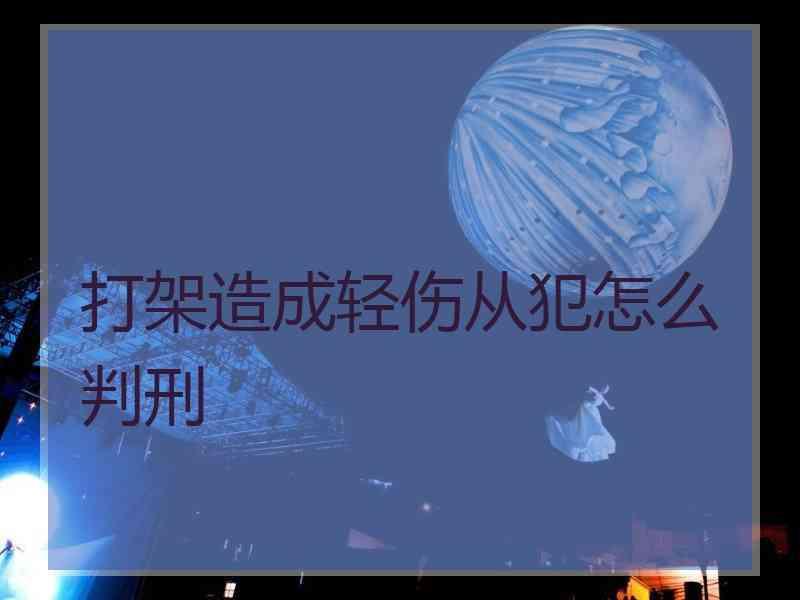 打架造成轻伤从犯怎么判刑