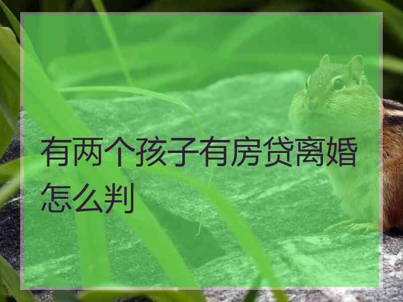 有两个孩子有房贷离婚怎么判