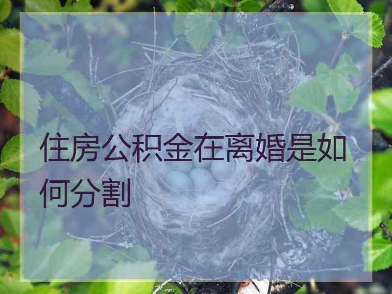 住房公积金在离婚是如何分割