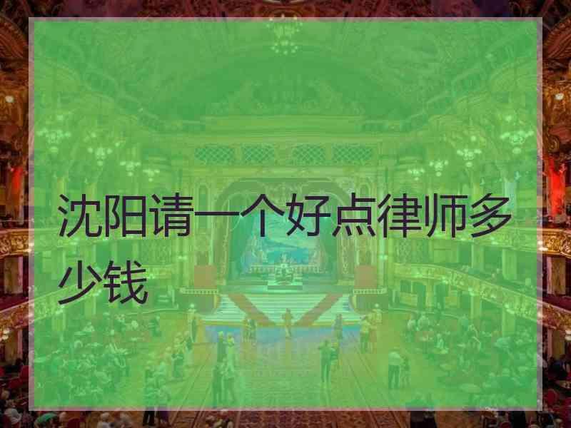 沈阳请一个好点律师多少钱