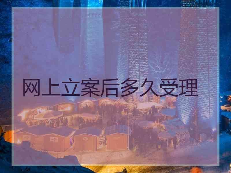 网上立案后多久受理