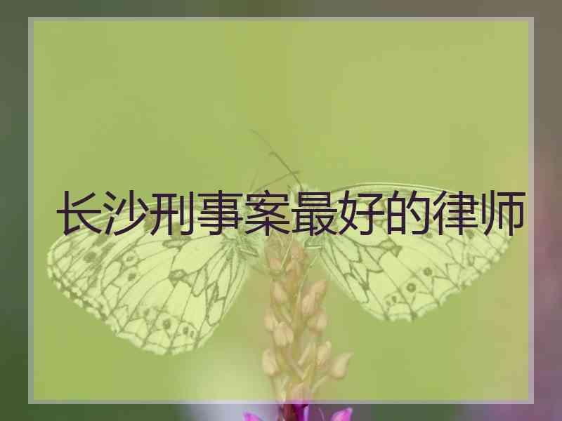 长沙刑事案最好的律师