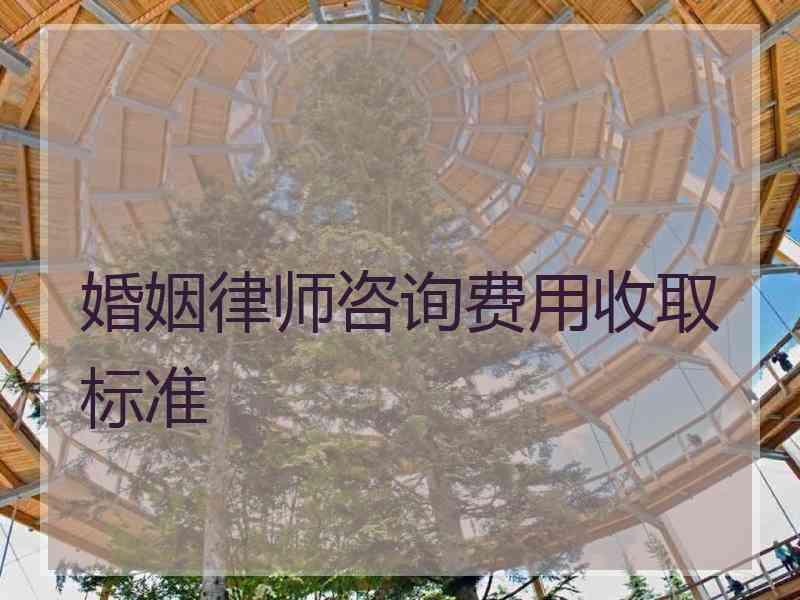 婚姻律师咨询费用收取标准