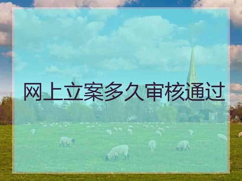 网上立案多久审核通过