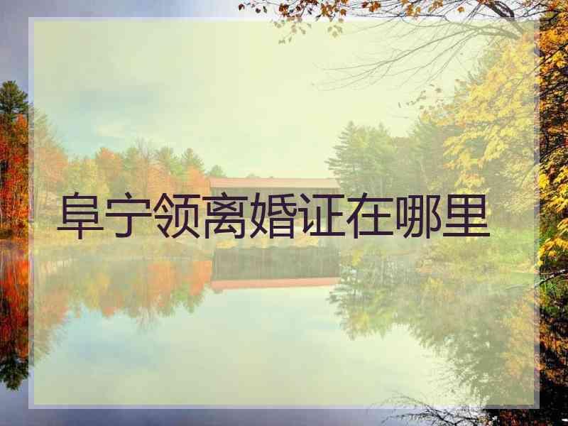 阜宁领离婚证在哪里