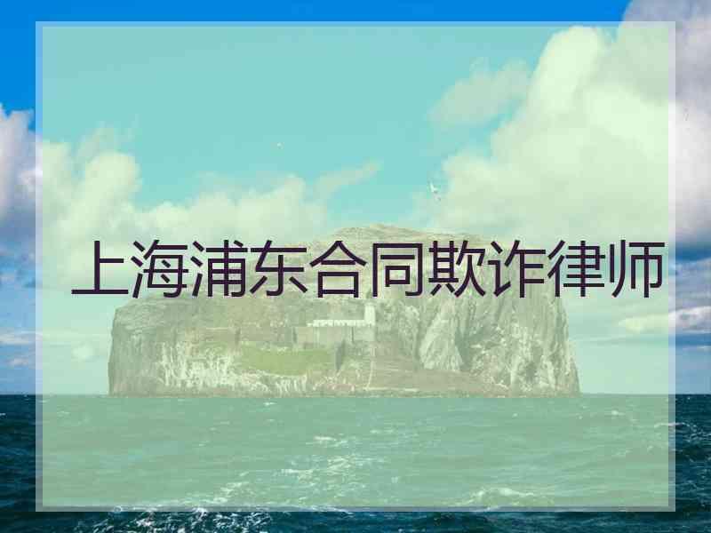 上海浦东合同欺诈律师