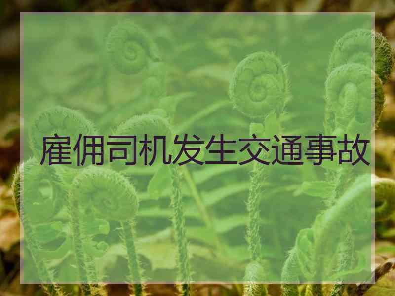 雇佣司机发生交通事故