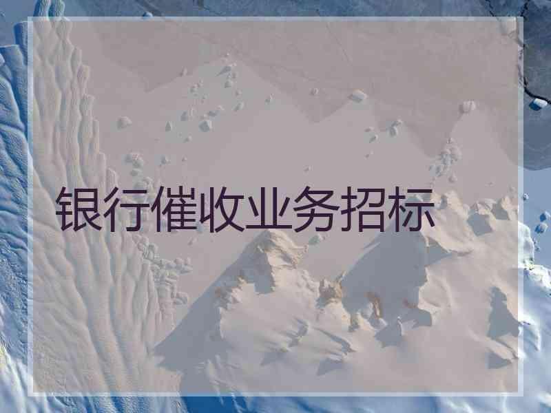 银行催收业务招标